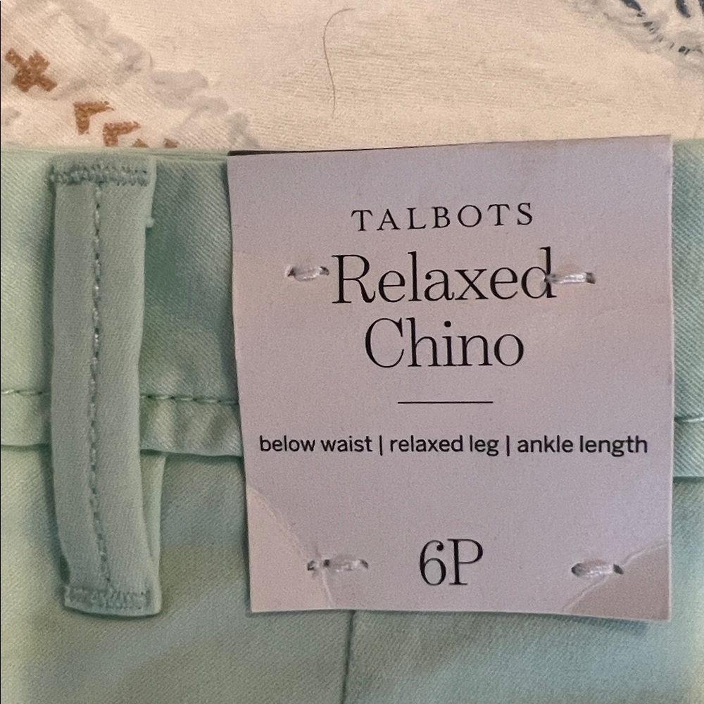 Talbots relaxed Women's Mint Chinos - Picture 6 of 6